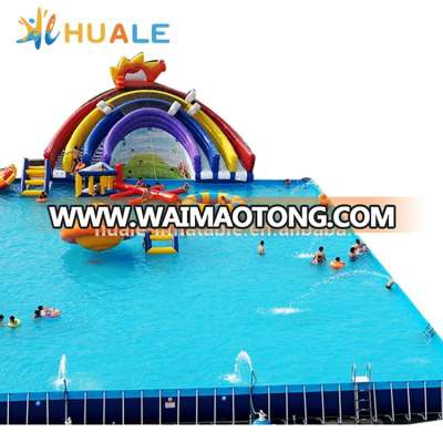 Fashionable 0.9mm PVC tarpaulin metal frame swimming pool for sale